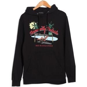 Barney Cools Pullover black Permanently Poolside Sweatshirt Black Hoodie XL NEW